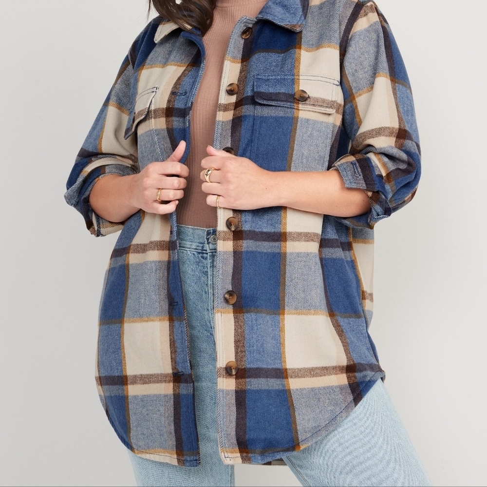 Plus Size Old Navy Plaid Soft-Brushed Shacket - 3x